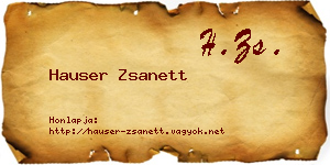 Hauser Zsanett névjegykártya